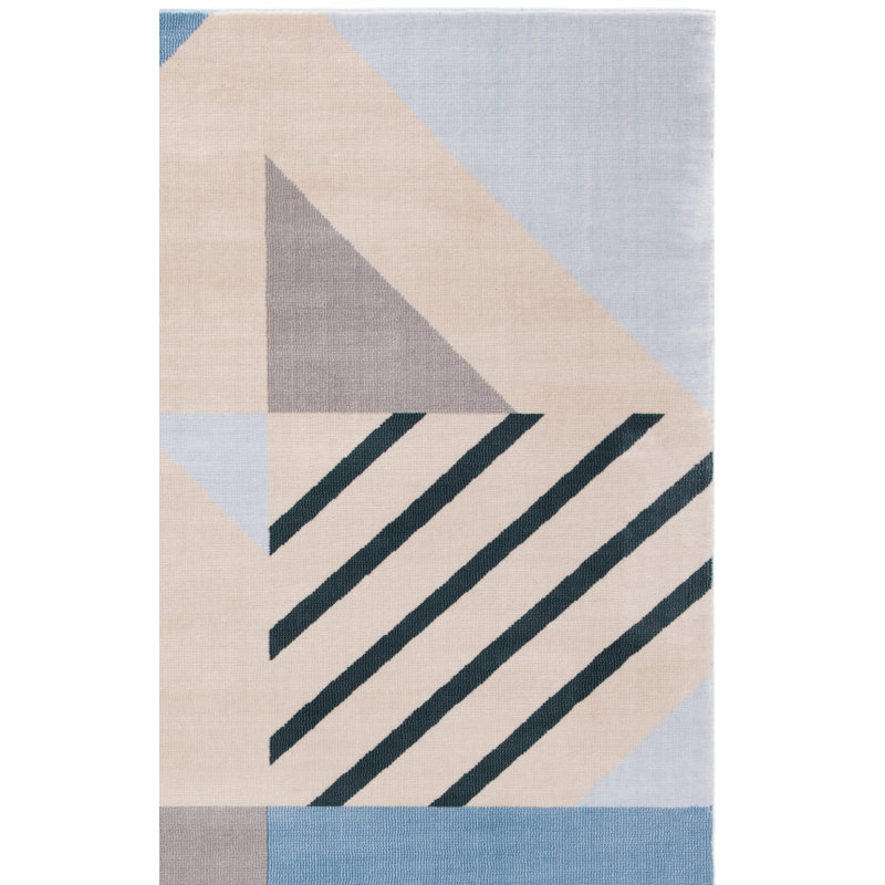 Aslin Geometric Beige Area Rug, Rectangle 3' x 5'