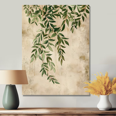 «Green Botanical Plant Vines II - Plants», reproduction d'art mural