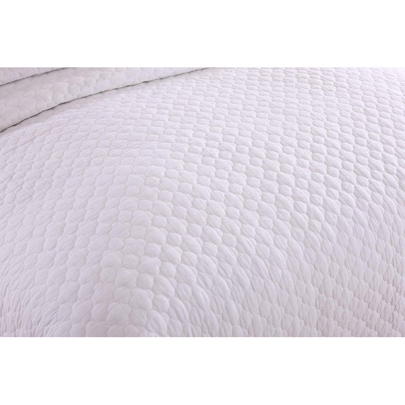 Ensemble de courtepointe réversible WhiteCT Quilt Peony, Grand lit