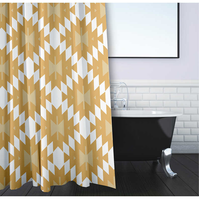 Musser Geometric Shower Curtain, Gold