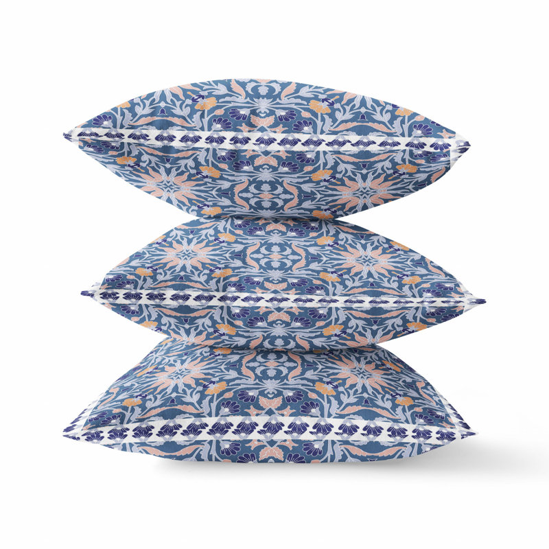 Paisley Blown Seam Suede Throw Pillow