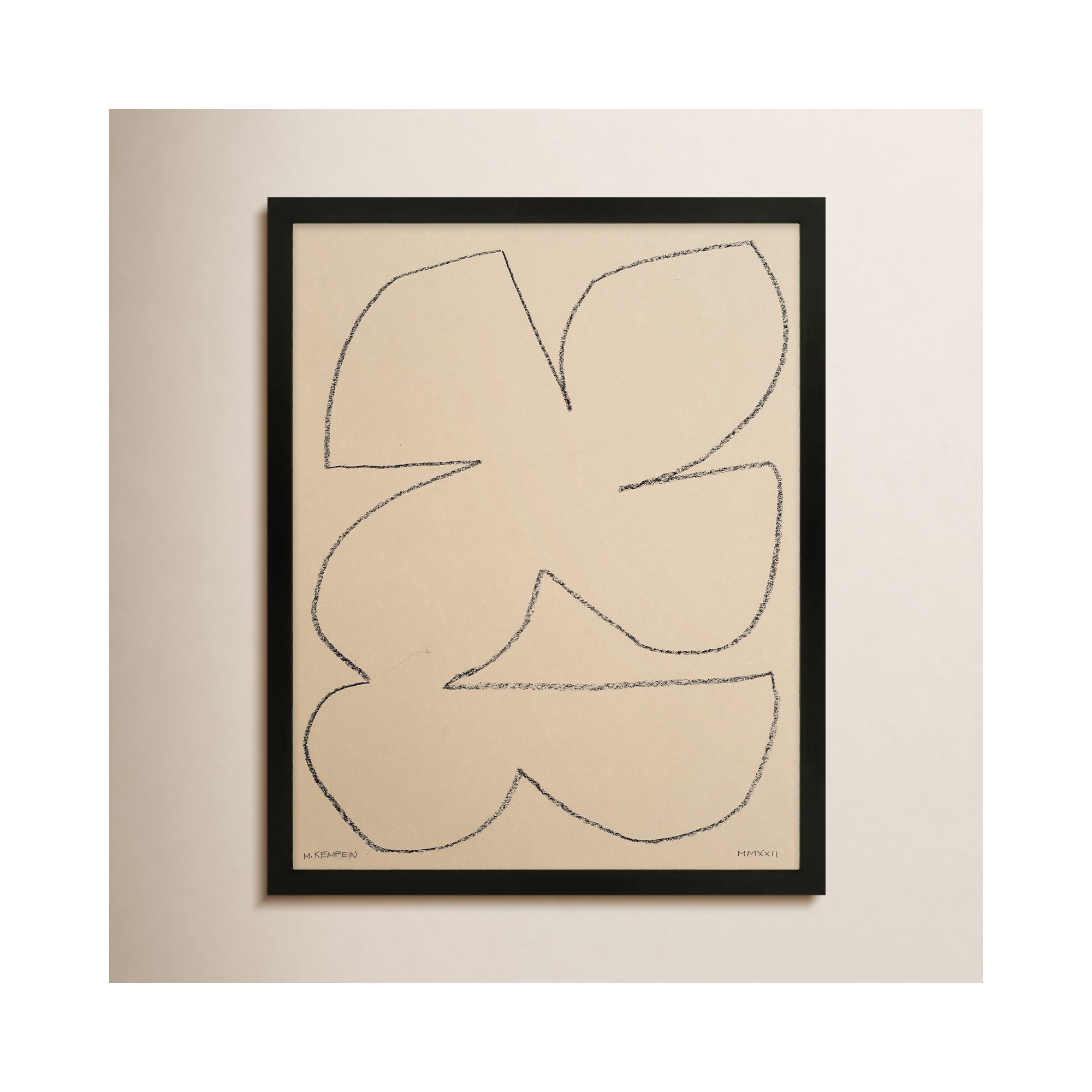 Outlines 4 by Michael Kempen, 20" W x 25" H, Black Framed