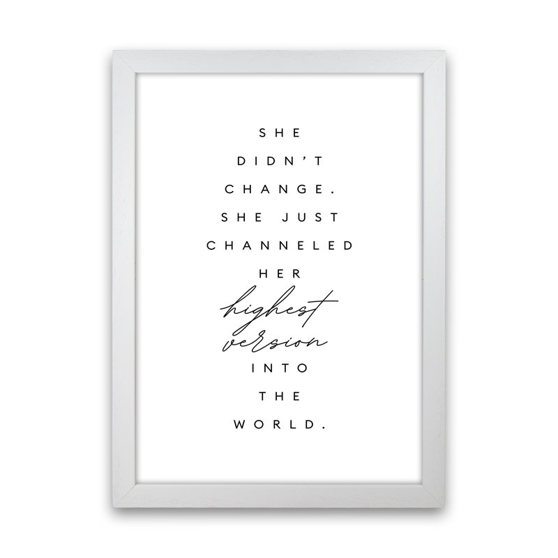 She Didn't Change - Print, 46cm H x 34cm W x 3cm D, White Frame