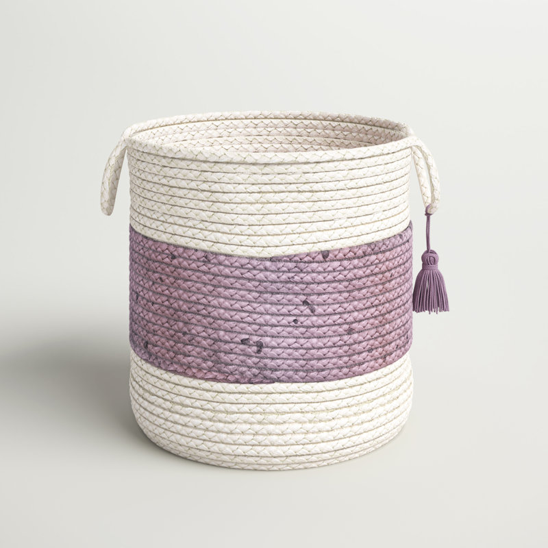 Panier de rangement tressé en jute naturelle, H 19 po x l 19 po x P 19 po, Rouge