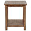 Table de bout en bois brun vieilli avec tablette Castleton