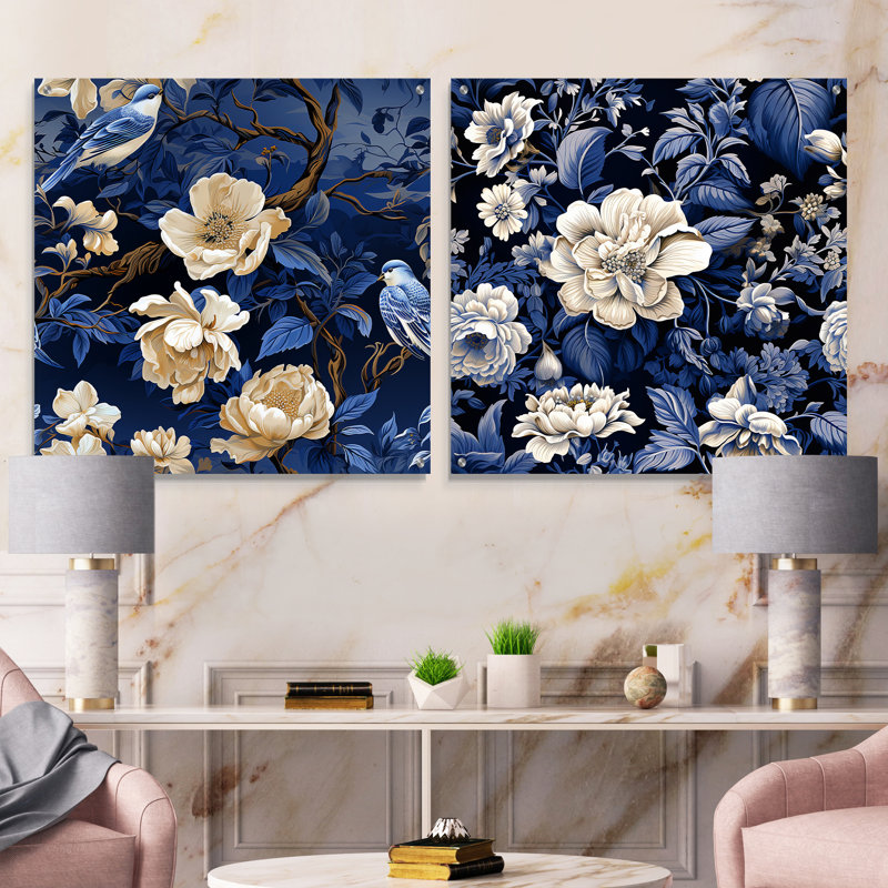 Matteo - Ensemble de 2 art mural en verre acrylique, H 30 po x l 61 po