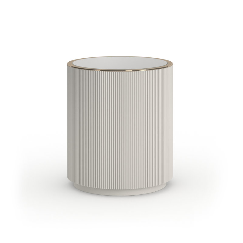 Love Round End Table, White