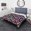 Ensemble de housse de couette en microfibre rouge / rose -35228898