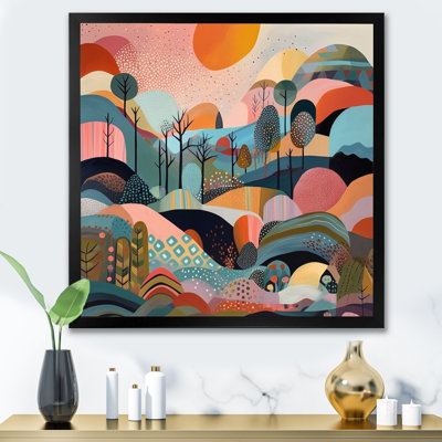 Pink Blue Minimalims Explosion - Abstract Minimalism Canvas Print Wall Art