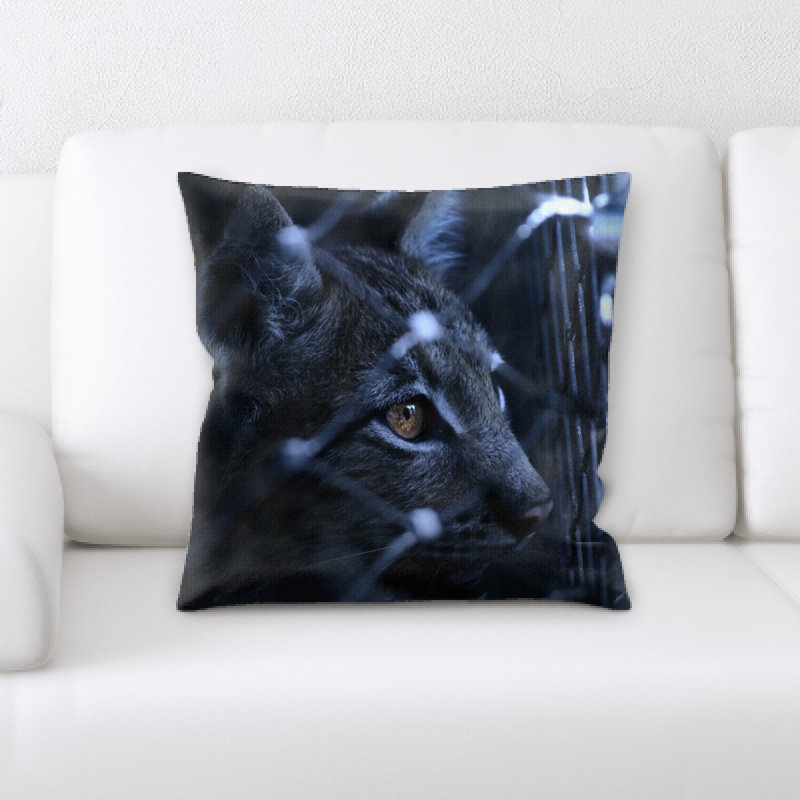 Coussin en jeté lynx