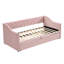 Lit de jour simple tapissier avec couchette escamotable, rose