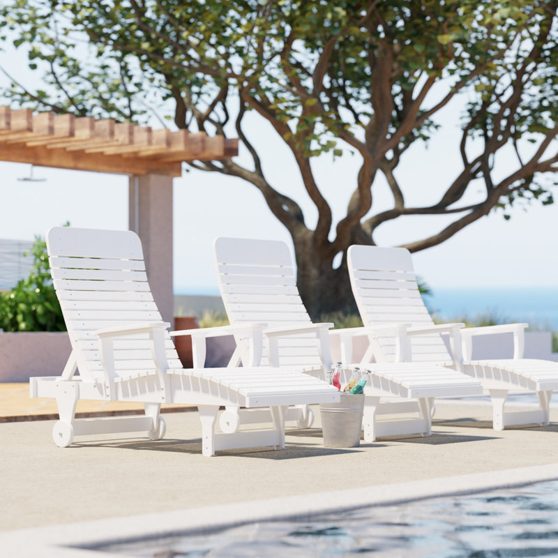 Signature Reclining Chaise Lounge, White