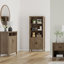 Bibliothèque l 30 "à 3 tablettes en bois massif avec 2 tablettes réglables et une armoire