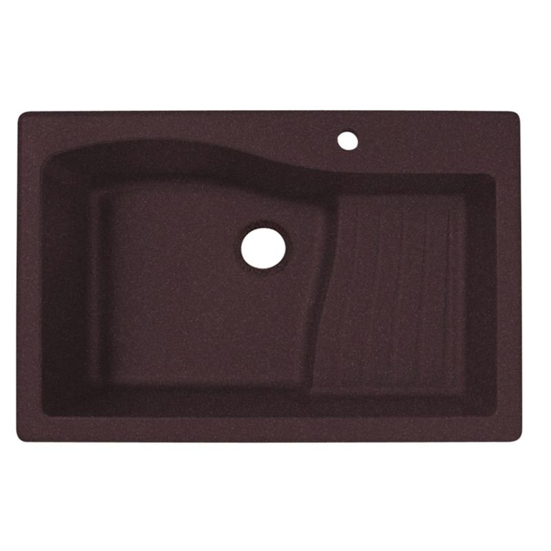 33'' L Single Bowl Granite Kitchen Sink, Espresso