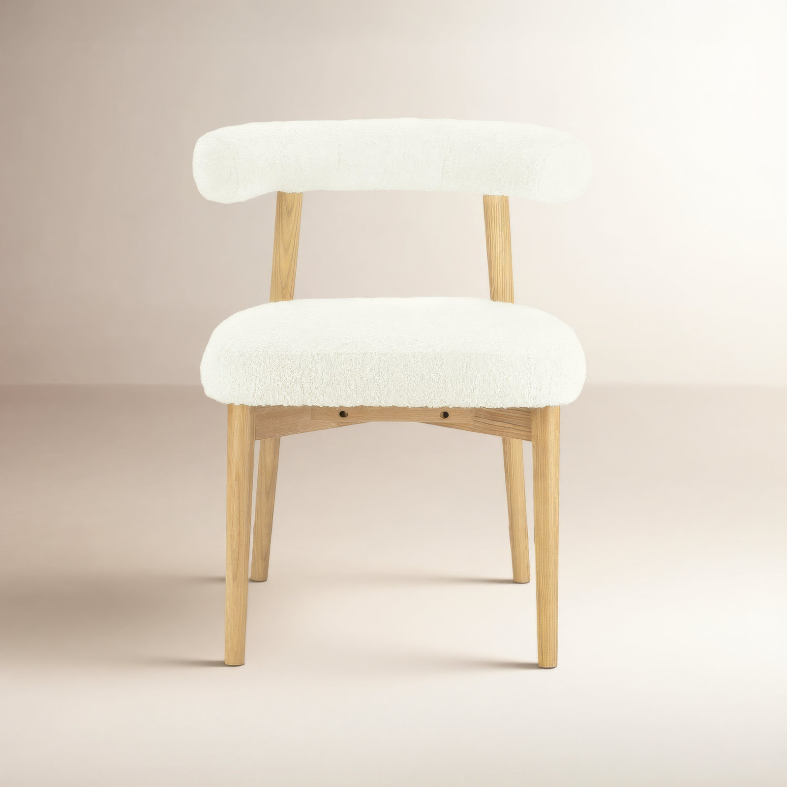 Kason Dining Chair, White, Natural