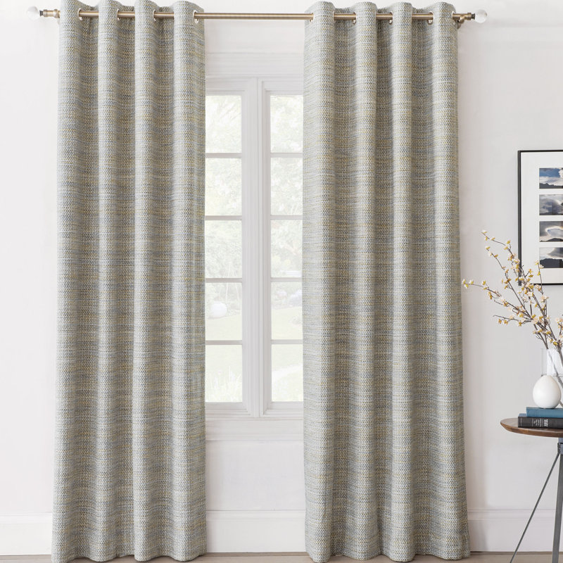Panneau de rideau simple obscurcissant en coton avec œillets Pattinson, L 96 po x L 120 po
