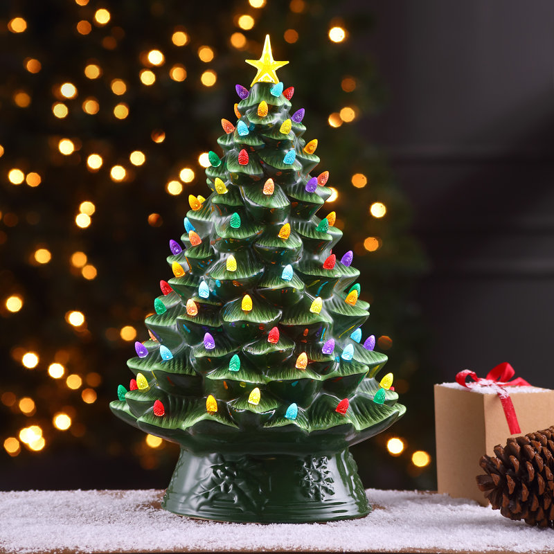 Nostalgic Ceramic Tree - Green, 17.5 H" x 11 W" x 11 D"