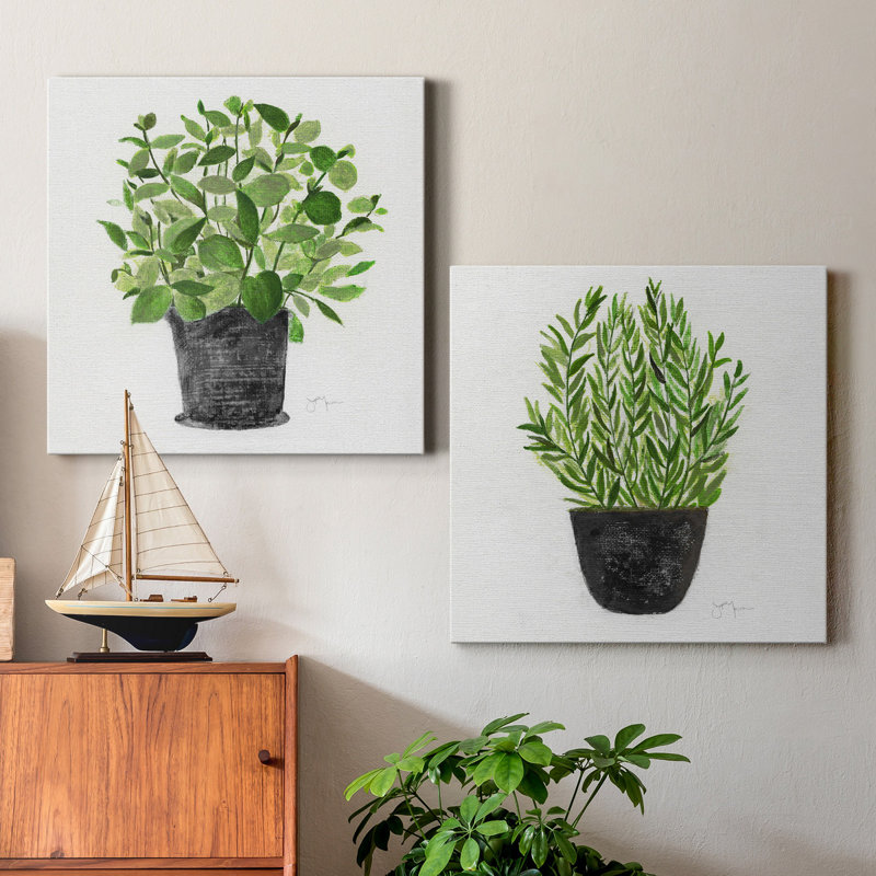 «Herb Garden I», ensemble de 2 reproductions d'art sur toile tendue, H 40 po x l 80 po x P 1 po