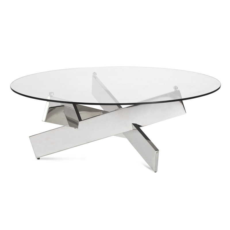 Table basse Tassone, Acier inoxydable poli