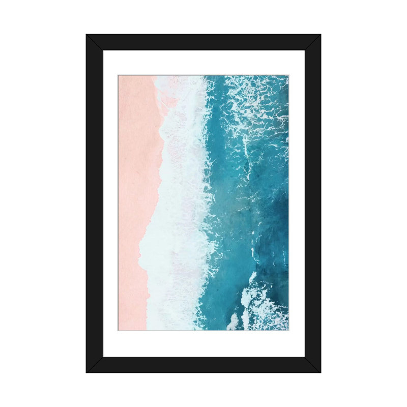 « seulement beachy », impression sur toile tendue, H 24 po x l 16 po x P 1 po, Papier d'art encadré noir, Blanc