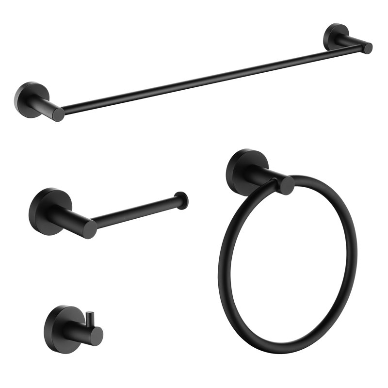 Ensemble d'accessoires de salle de bain 4 pièces ANZZI, Nickel brossé