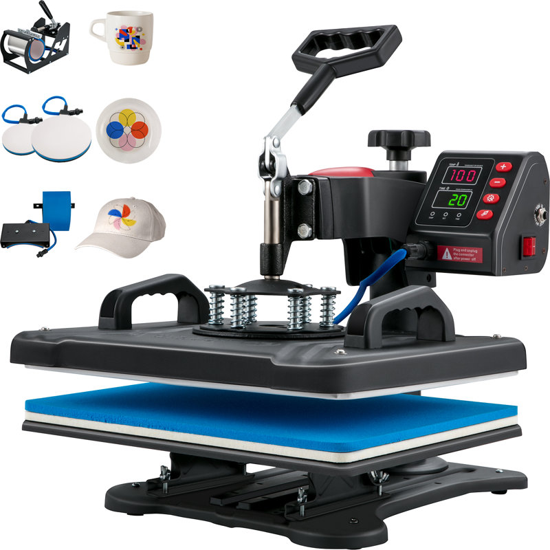 VEVOR 5-in-1 Black and Blue Vinyl Heat Press Machine