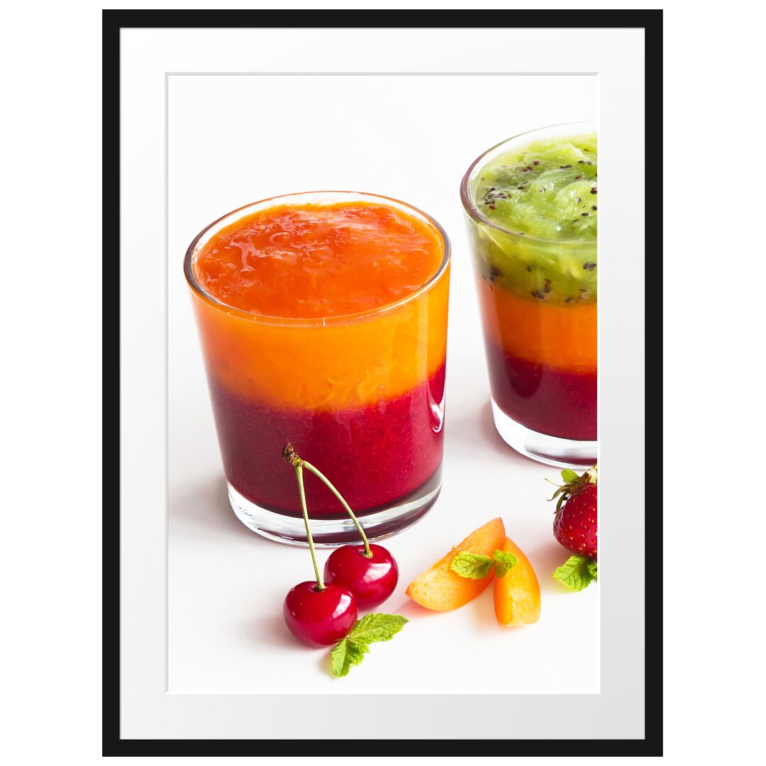 Gerahmter Fotodruck Gesunde Frucht-Smoothies