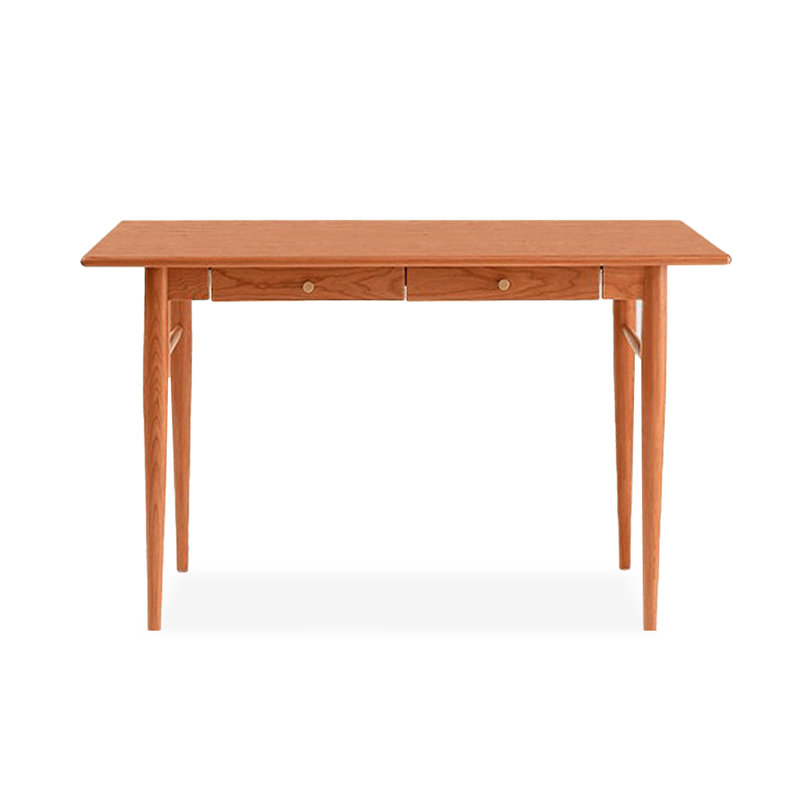 Bureau rectangulaire en noyer massif avec 2 tiroirs, H 29,92 po x L 47,24 po x l 23,62 po
