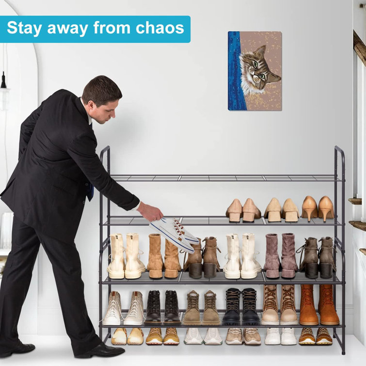 12 Pair Stackable Shoe Rack Rebrilliant - Yahoo Shopping