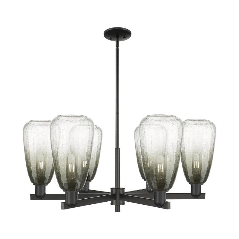 Lustre suspendu 6 lumières Glossop, Ardoise, Noir mat