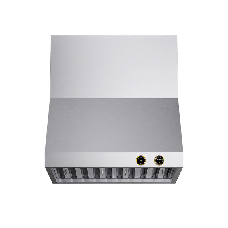 Hotte murale à conduit 30 pouces 900 CFM en acier inoxydable avec accents dorés et commandes numériques KUCHT, 30"