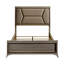 Luxueux grand lit avec éclairage à DEL et tête de lit exquise pour chambre à coucher de rêve