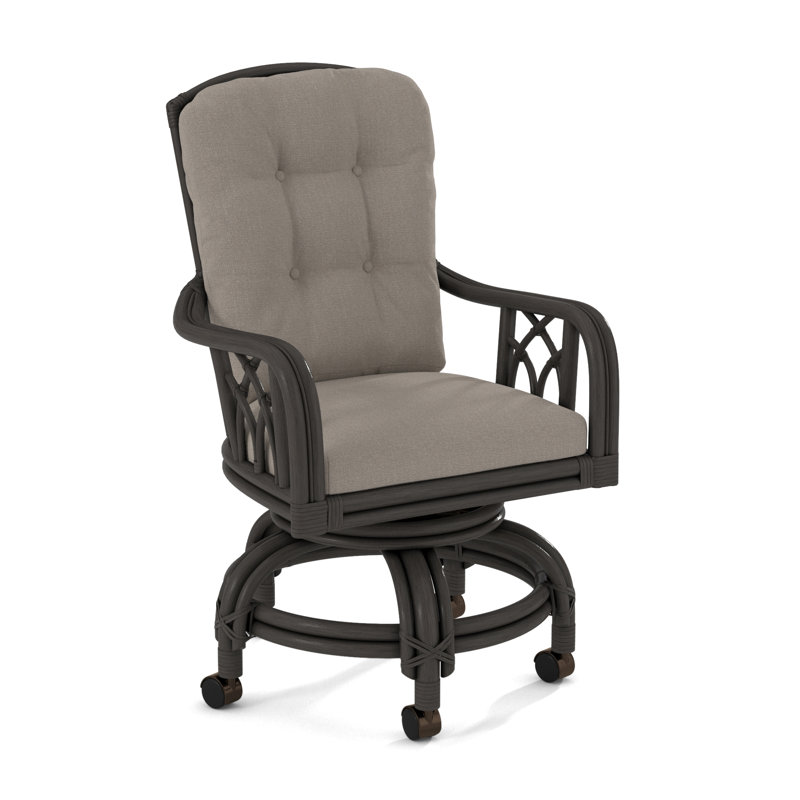 Edgewater Castered Arm Chair, Greystone, Stone Crypton Performance; 0884-83