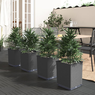 2/4x Planters Polypropylene Raised Garden Bed Plant