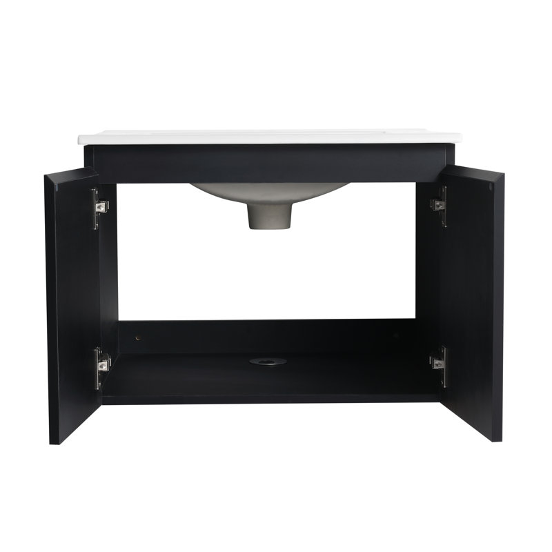 Ensemble de meuble-lavabo simple 24 po avec plateau en céramique Cleti