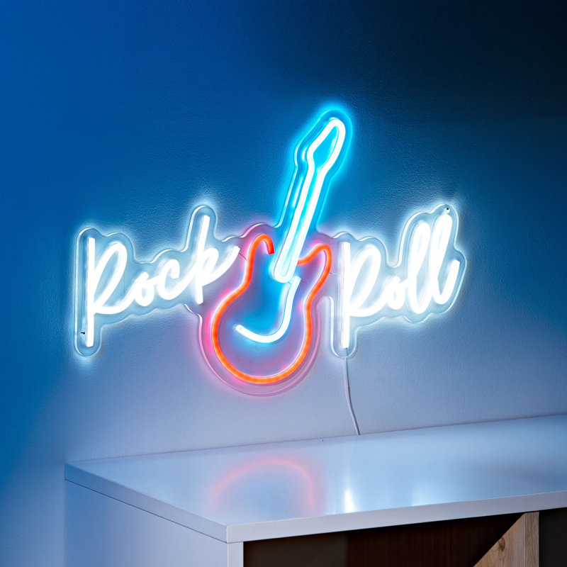 Signography Neon Collection Wall Sign with USB Rock and Roll
