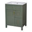 Meuble-lavabo de 24 pouces avec lavabo en céramique, 1 porte à fermeture douce, 2 tiroirs à fermeture douce-105834841