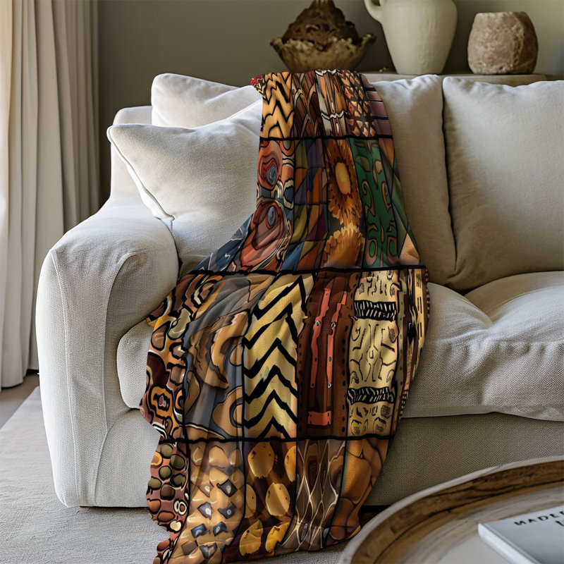 Maasai Marvel - couverture en sherpa de qualité supérieure - reproduction d'art luxueuse, Grand lit