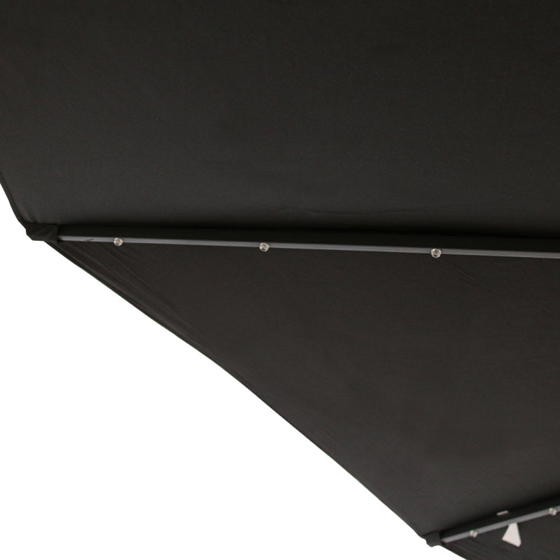 Martigues 2.5m Traditional Parasol with Lights, Black