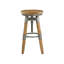 Yessenia Swivel Mango Solid Wood Adjustable Height Bar Stool with Steel Frame