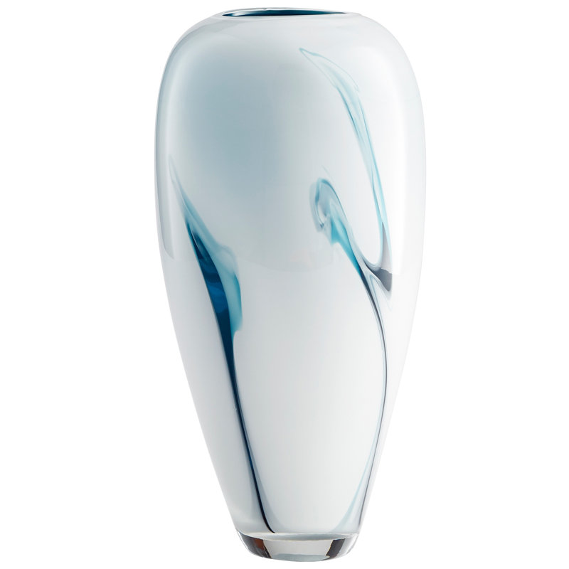 Deep Sky Glass Table Vase, 14.25" H x 7" W x 7" D