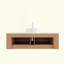 Meuble-lavabo 48 po avec lavabo, meuble-lavabo mural à bords arrondis avec 2 tiroirs, lavabo rond en céramique blanc sans robinet, pré-assemblé