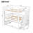 Spacious White Wood Triple Beds With Storage, Multifunctional Design For Family