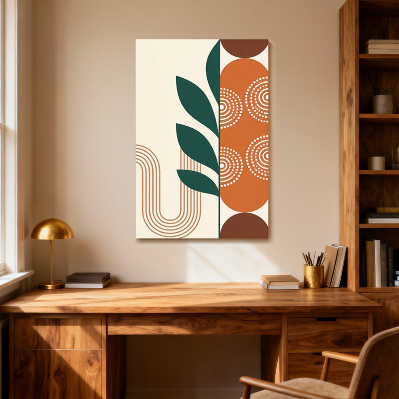 Abstract Abstract Leaf And Geometric Patterns