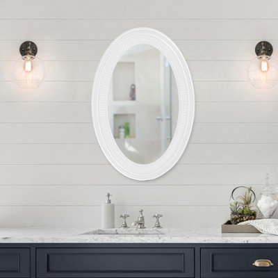 Busey Ribbed Oval Framed Accent Mirror
