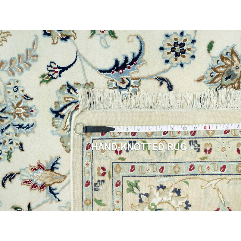Carlosantonio One-of-a-Kind Rectangle 8'10" X 12'3" New Age Wool Area Rug Ivory