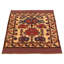 Tapis décoratif en laine de conception unique 4 pi 1 po x 6 pi Chastelyn noué à la main New Age en laine beige/rouge/bleu marine