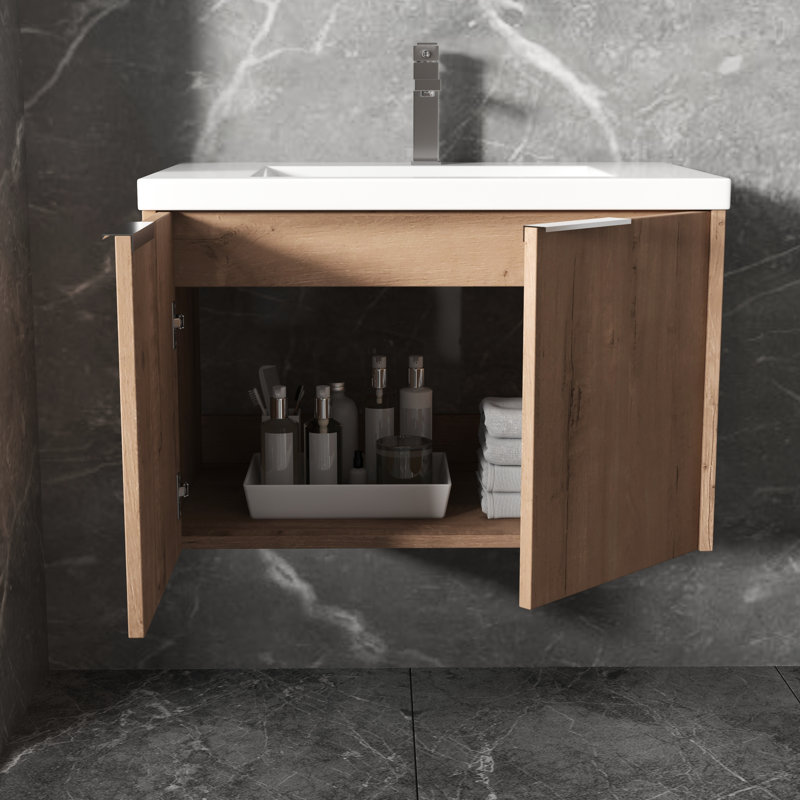Meuble-lavabo de 30 po avec lavabo - rangement ouvert, fermeture en douceur, conception moderne et spacieuse