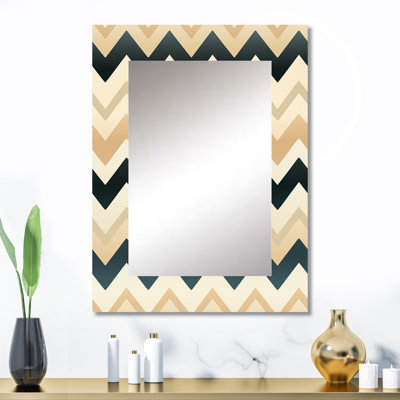 Ivory Boho Accents Chevron - Chevron Mirror Wall Decor