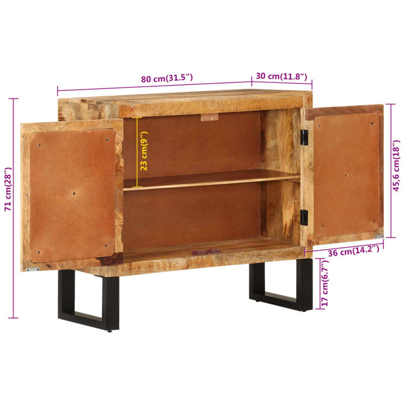 Selbyville 80cm Solid Wood Sideboard